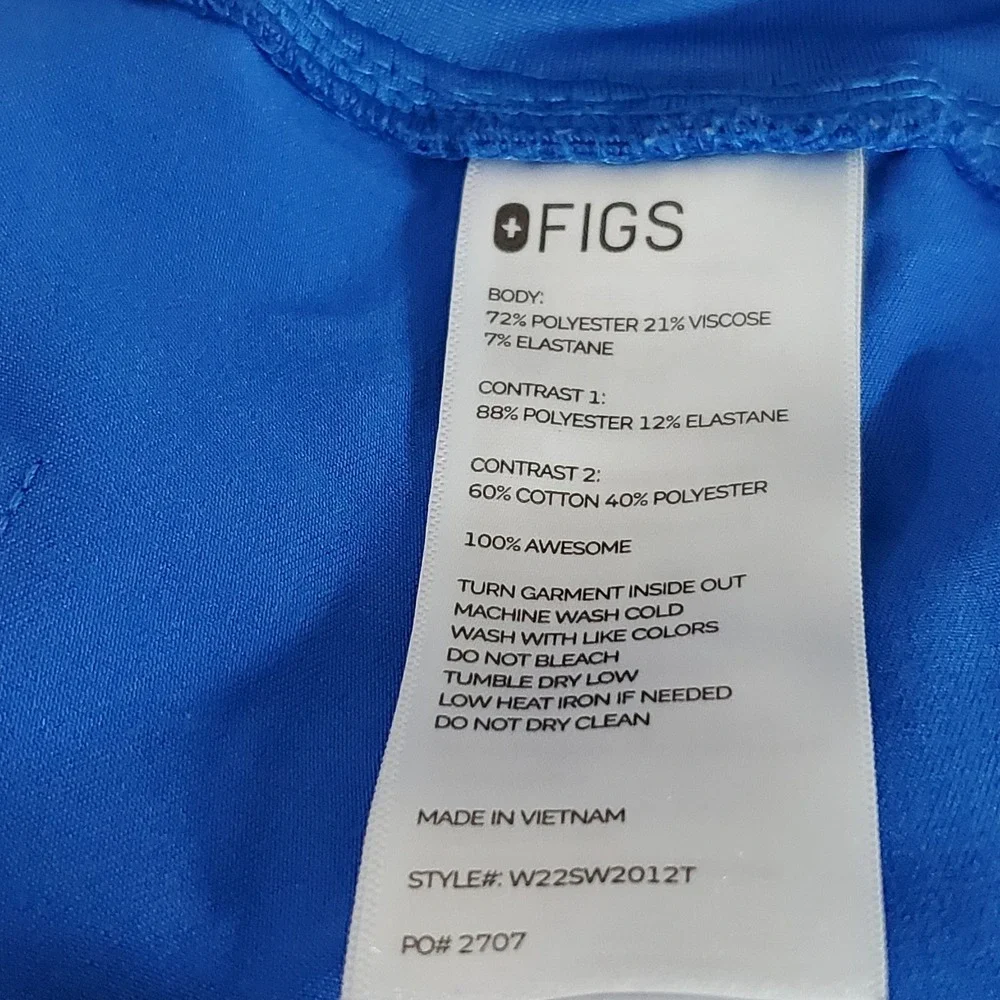 FIGS Women Scrub Pants XL/T Blue Cargo Zamora Technical Collection